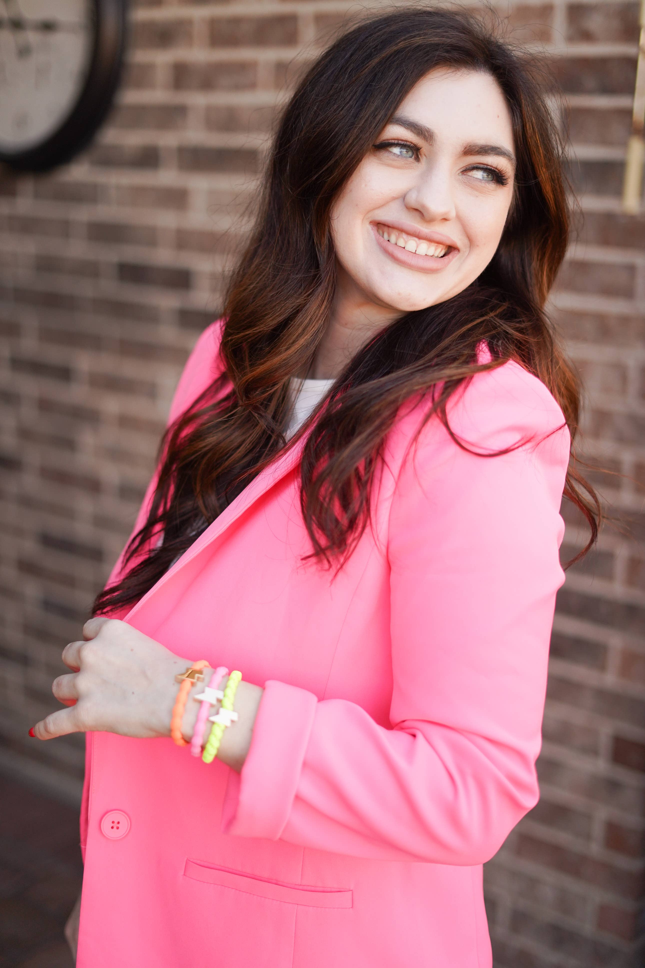 Charms by Charlotte - Wholesale Hair Tie - Gold Lightning Bolt - Neon Pink7