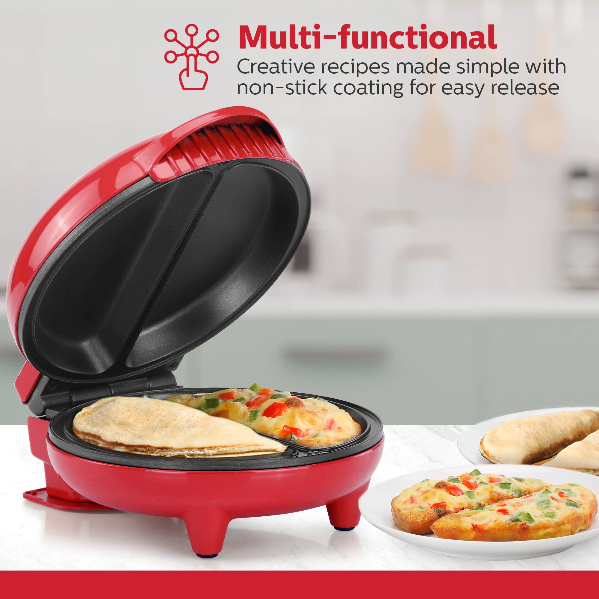 Holstein Housewares - Wholesale Kitchen Appliance - Easy Fast Breakfast Omelet Maker for Pancakes & Treats51