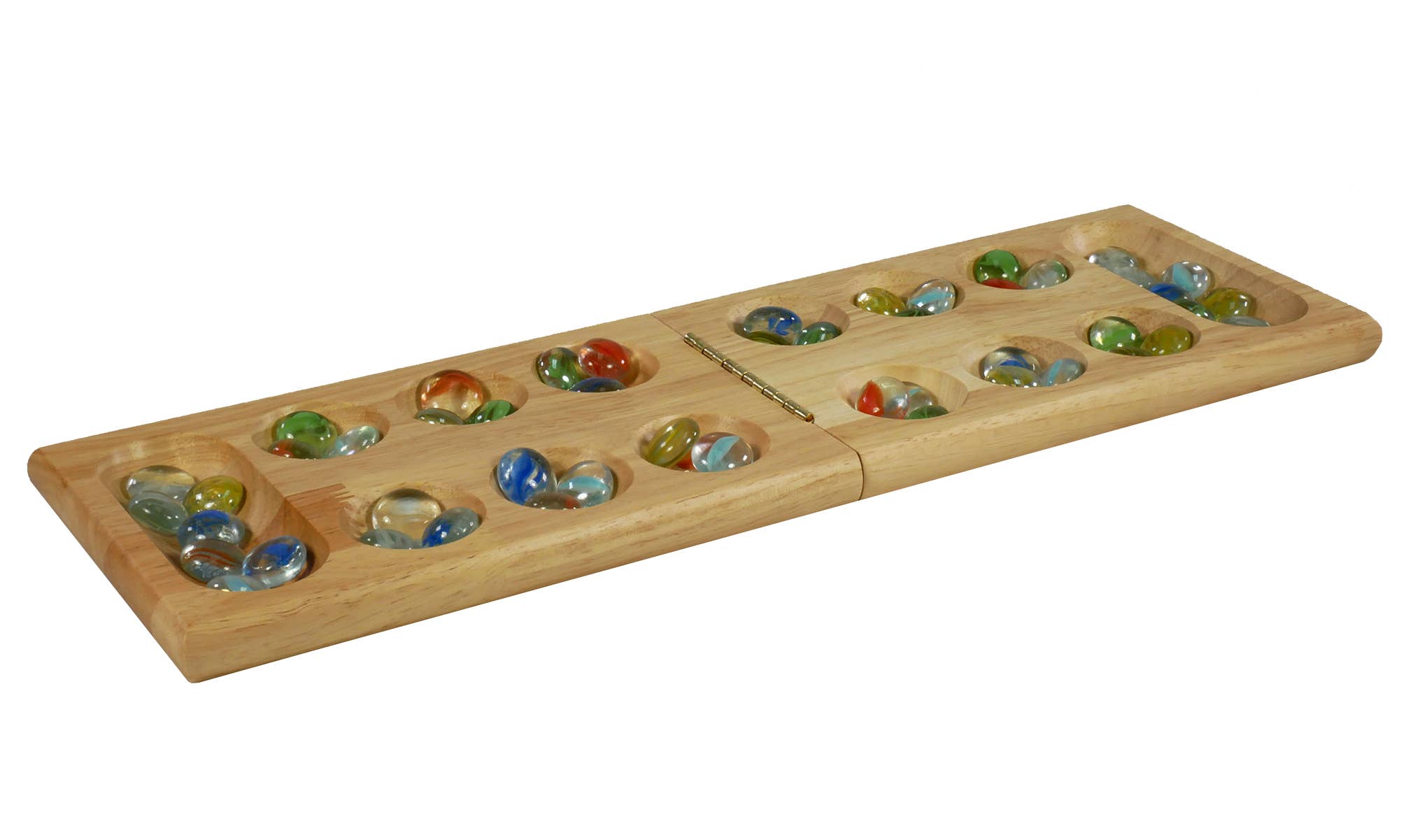 WorldWise Imports - Vente Jeux de société - Mancala - Mancala pliable en bois dans un étui en étain1