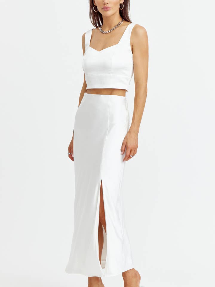 Gonna lunga Hayek con spacco per la vendita all'ingrosso da parte di Greylin