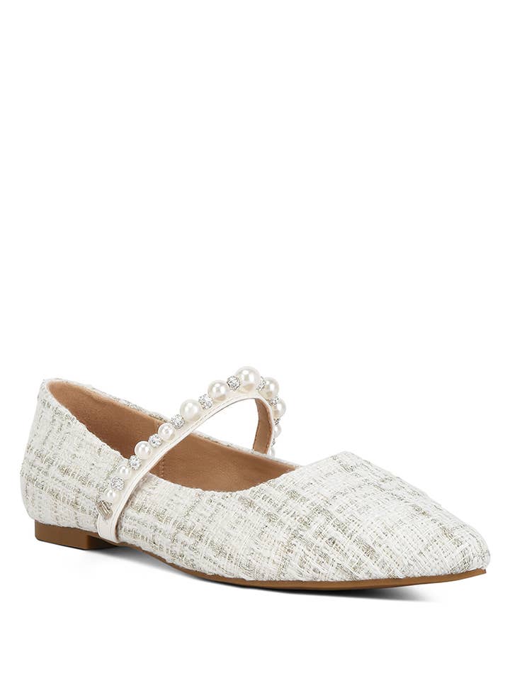 Rag Company - Wholesale Flats – Women’s - Mowie Tweed Mary Jane Ballet Flats4
