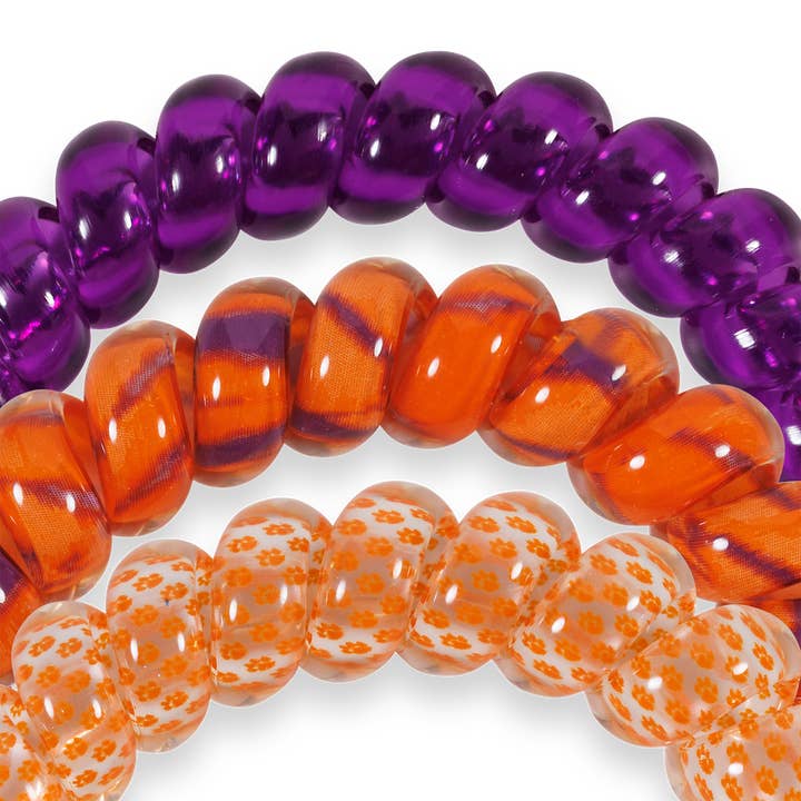 TELETIES - Wholesale Hair Tie - Spiral Hair Coils | Large | Go Tigers! Hair Ties2