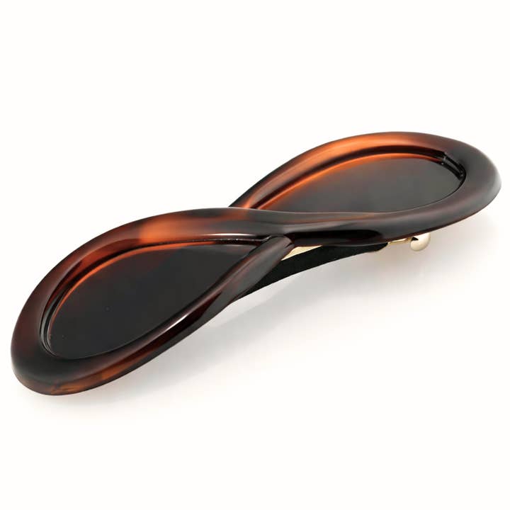 Parcelona French Infinity Barrette 4,25" Tartaruga Concha Presilha de Cabelo Antiderrapante para Mulheres por atacado de Parcelona