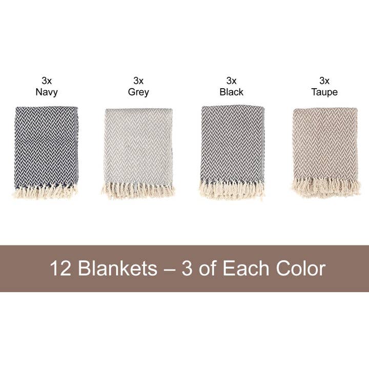 Arkwright Home - Wholesale Throw Blanket - Throw Blanket, Patterned Cotton with modern design1