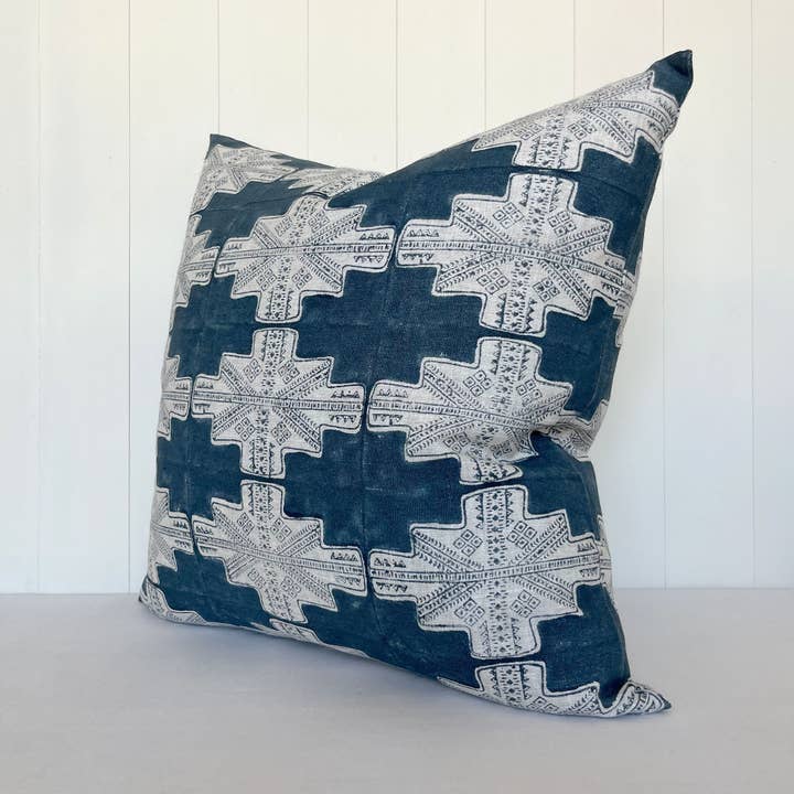 Ceto Home - Venta al por mayor Funda de cojín - Funda de almohada con estampado Maya Sea Block1