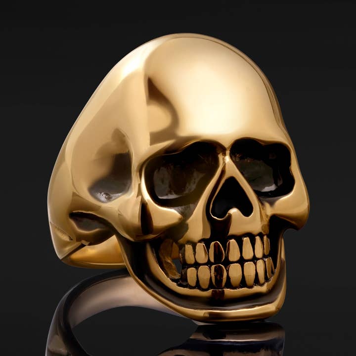 Golden Skull Ring for wholesale by Custom Plugs