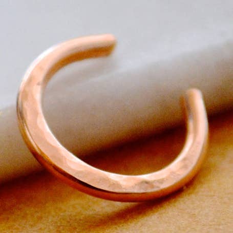 Sliver Nose Cuff - handmade thin crescent septum cuff fake nose ring for wholesale by Foamy Wader