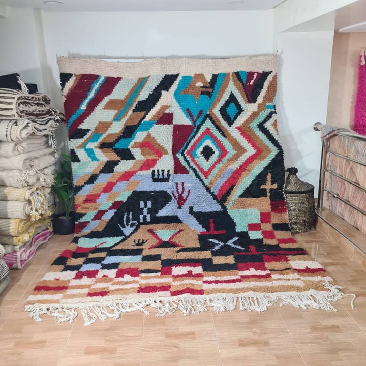 Tapete Autêntico de Lã Beni Ourain Feito à Mão 200×300 cm 257 por atacado de Maroccarpets Poufs and pillows wholesale +31648976894