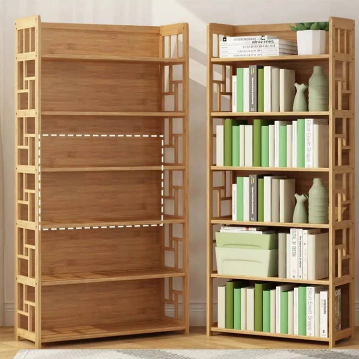 everythingbamboo - Wholesale Bookcase - Bamboo Bookshelf Bookcase Book Shelf Home Office Stylish Solid Storage Simple Natural BBC045