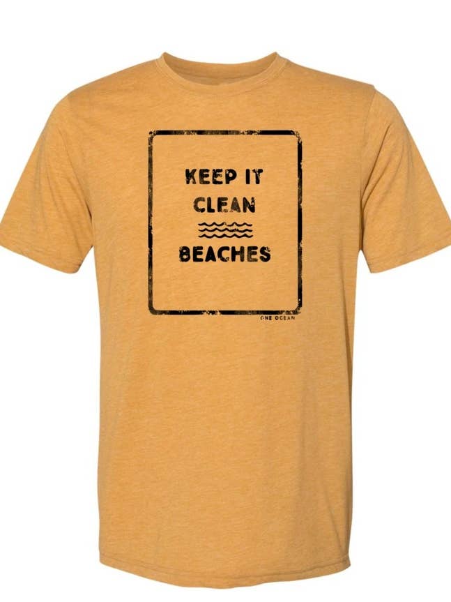 Camiseta Mantenha Limpo Praias por atacado de One Ocean Apparel Co..