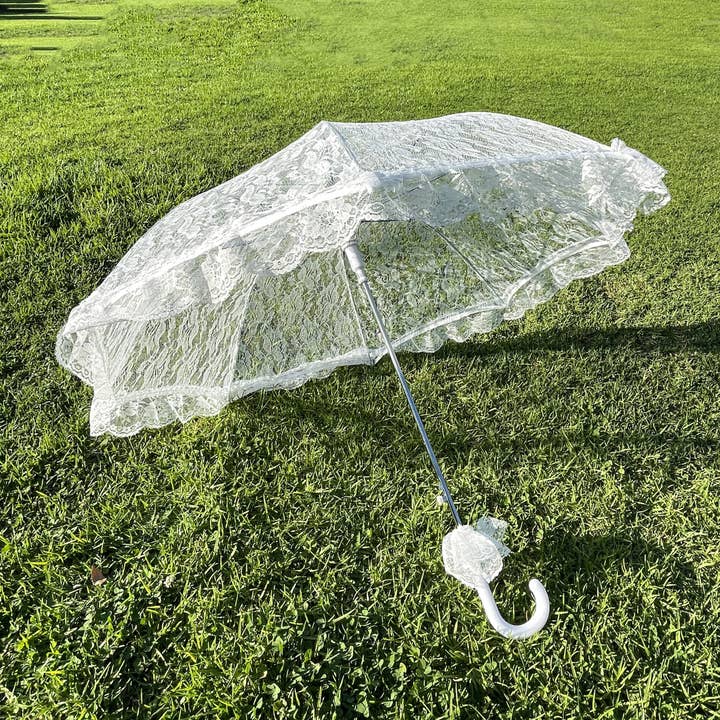 Guarda-Chuva/Parasol Branco de Renda por atacado de Floris Linens