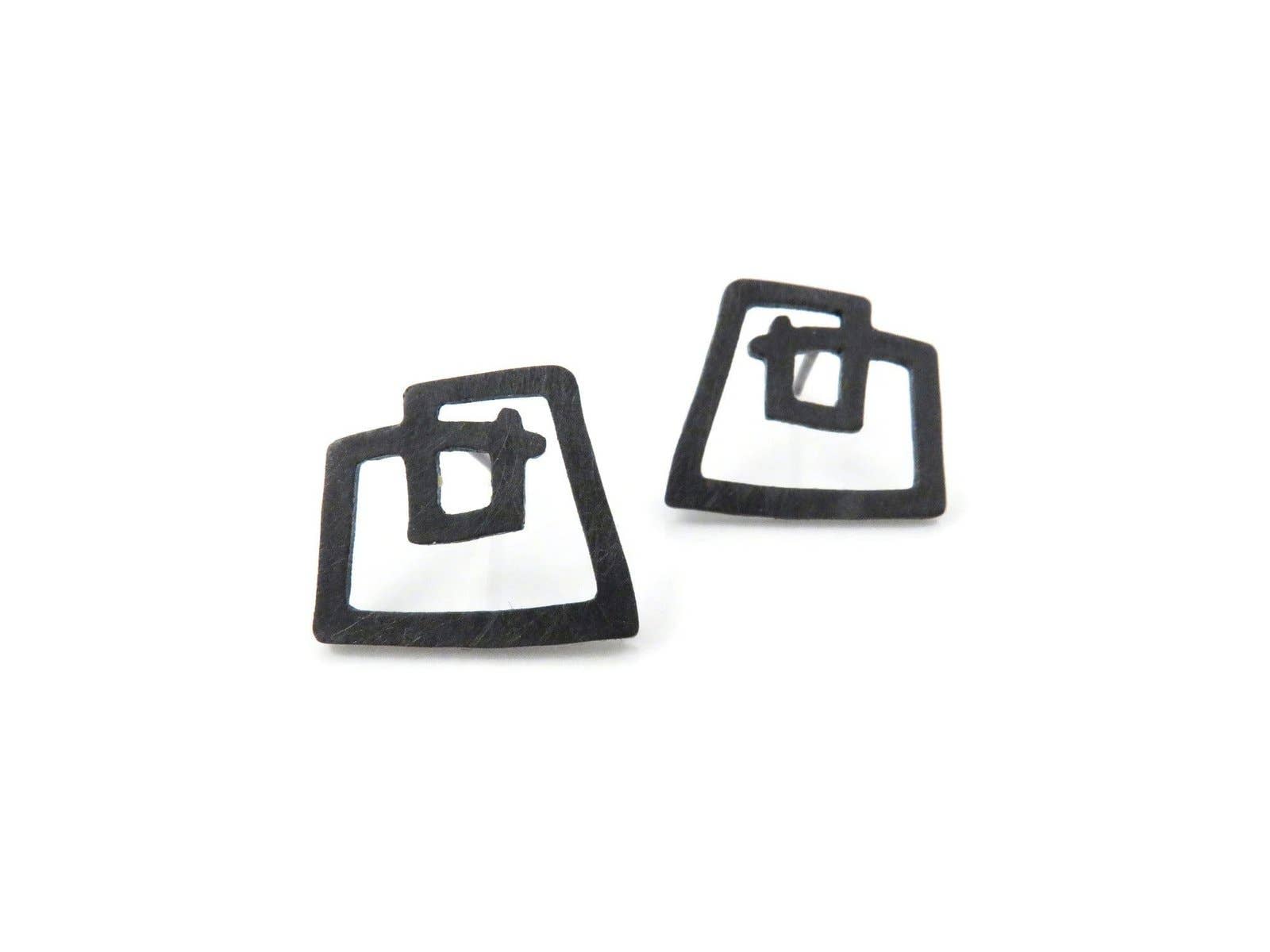 Kimya Joyas – Brincos de pino por atacado – Brincos de Prata Oxidada Esculturais