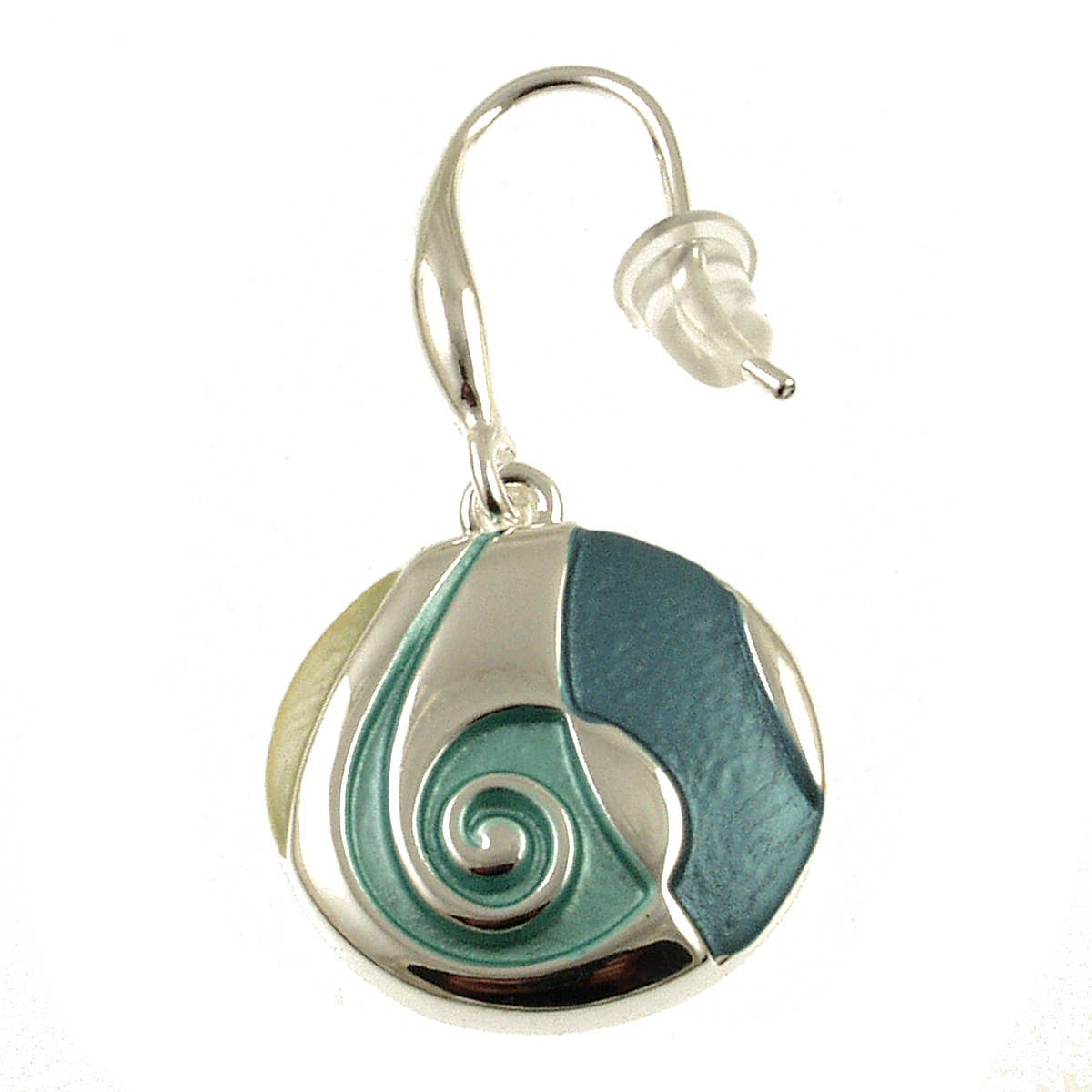 Origin Jewelry - Vente Boucles d'oreilles pendantes - Boucles d'oreilles tourbillon en argent/or, aqua/vert et bleus1