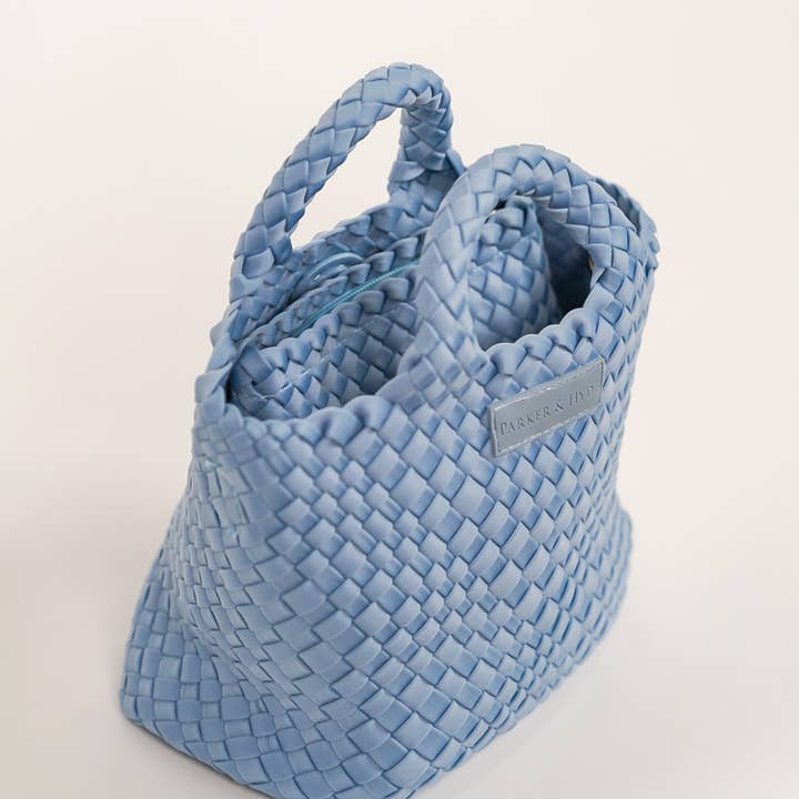 Parker & Hyde - Wholesale Tote Bag - Women's - Mini Woven Tote - Denim2