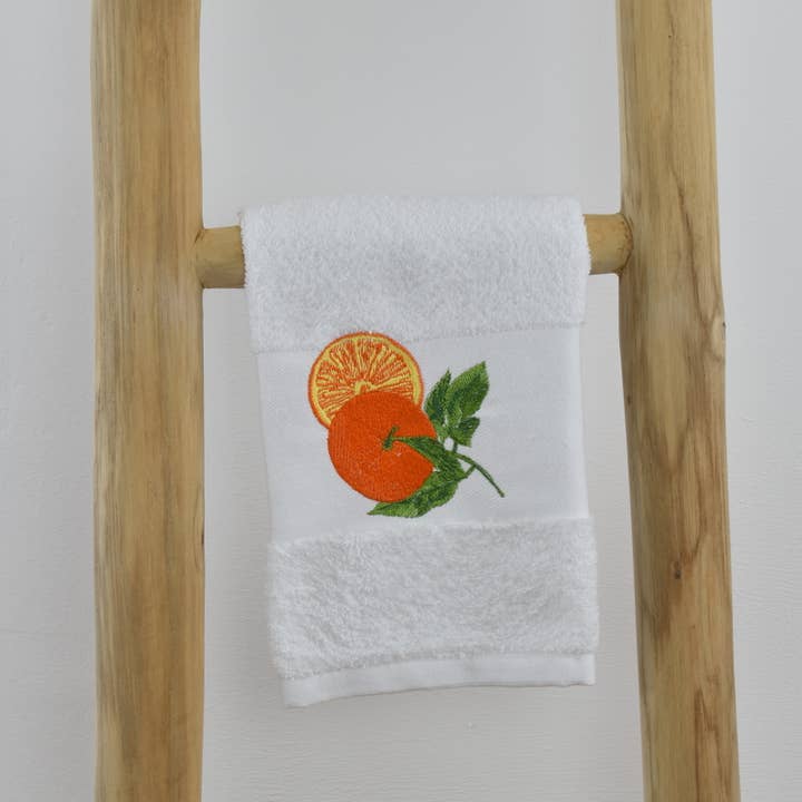 Nordlinen – wholesale Kökshandduk – Apelsinfrukt Broderade Bomullskökshanddukar, Handduk, Diskduk