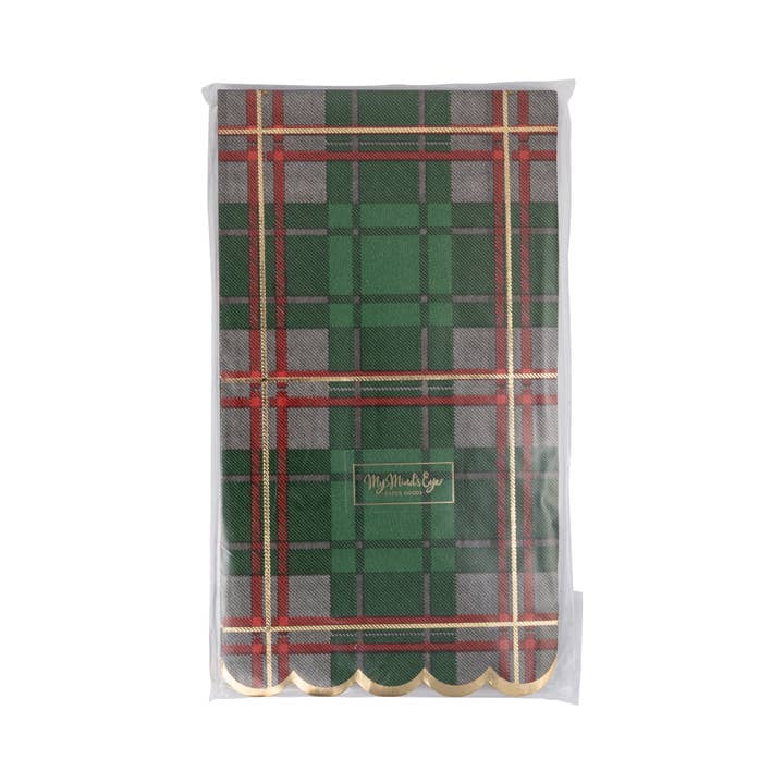 My Mind’s Eye - Wholesale Disposable Napkin - PLD1239 - Green Christmas Plaid Dinner Napkin3