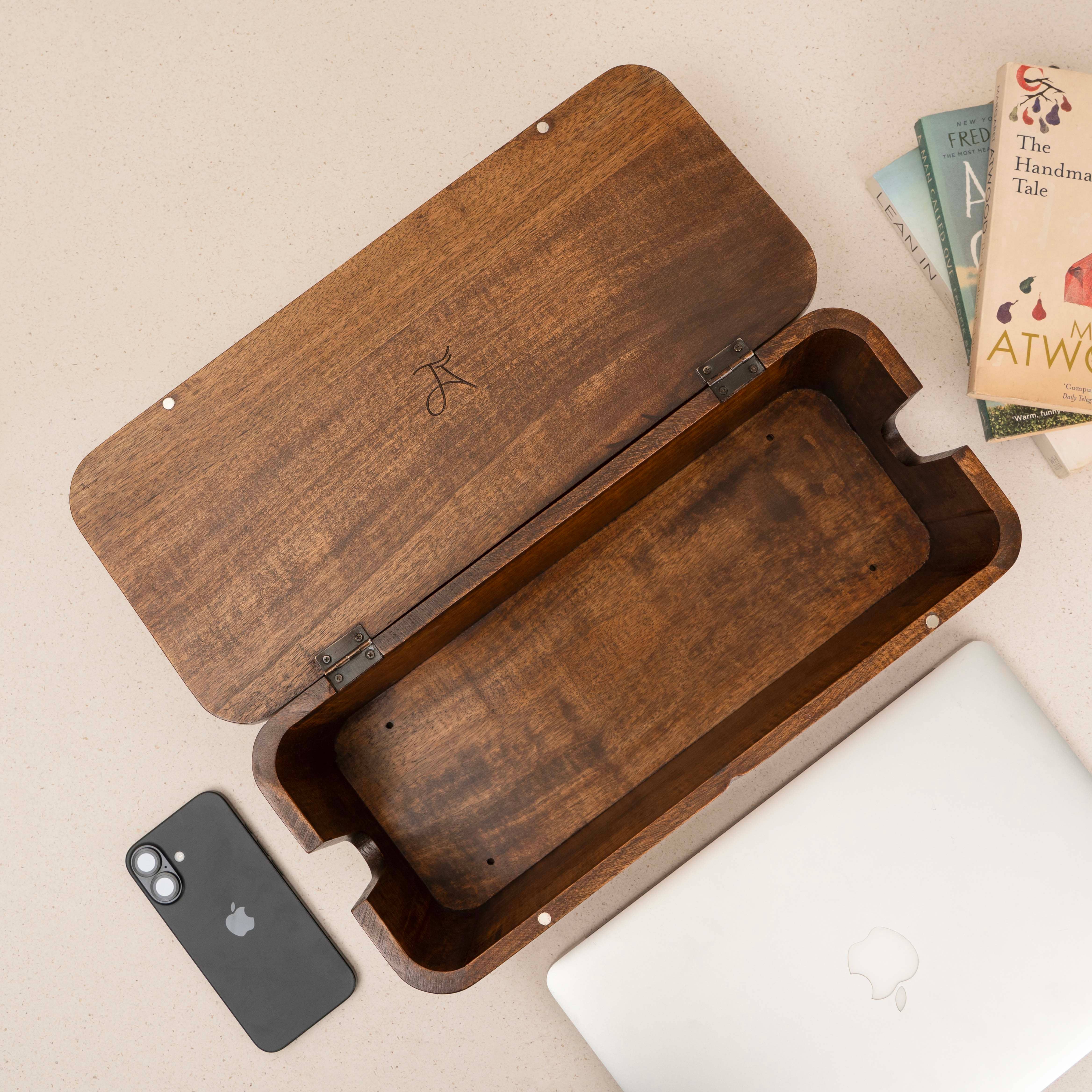 LuxeDesigns Co LLC – wholesale Desk organiser – Cable Management Box - Natural Wood13