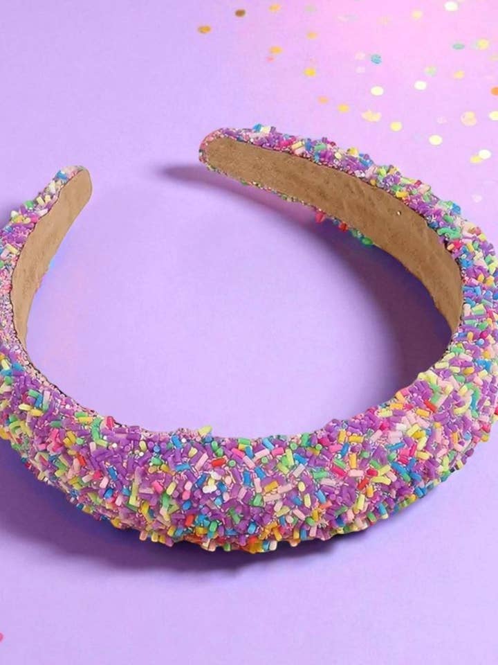 Diadema Sprinkle Morada para venta al por mayor de The Extension Room