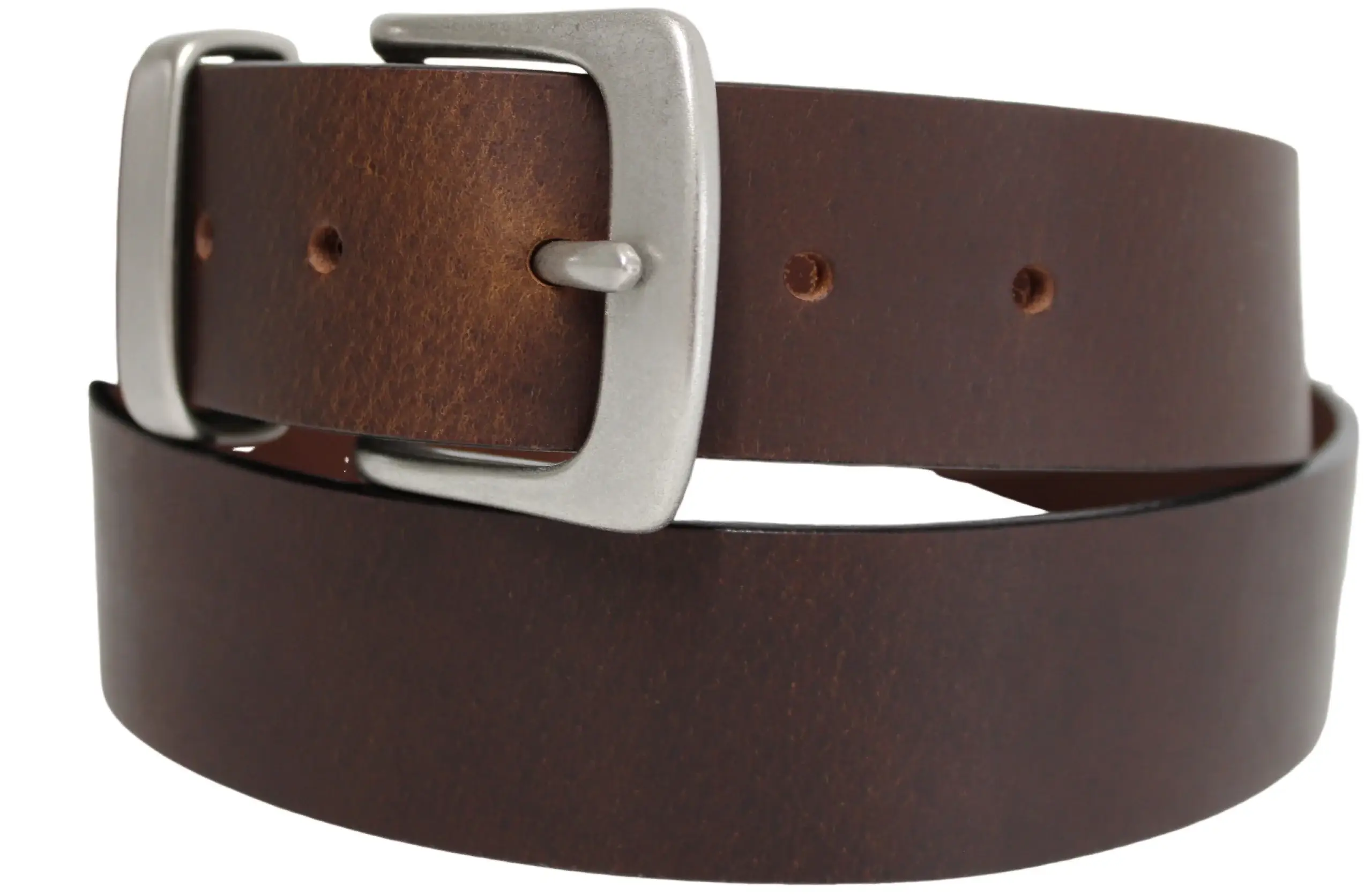 Brown Solid Brass Buckle & Keeper, Full Grain Genuine Leather Belt for wholesale on Faire7