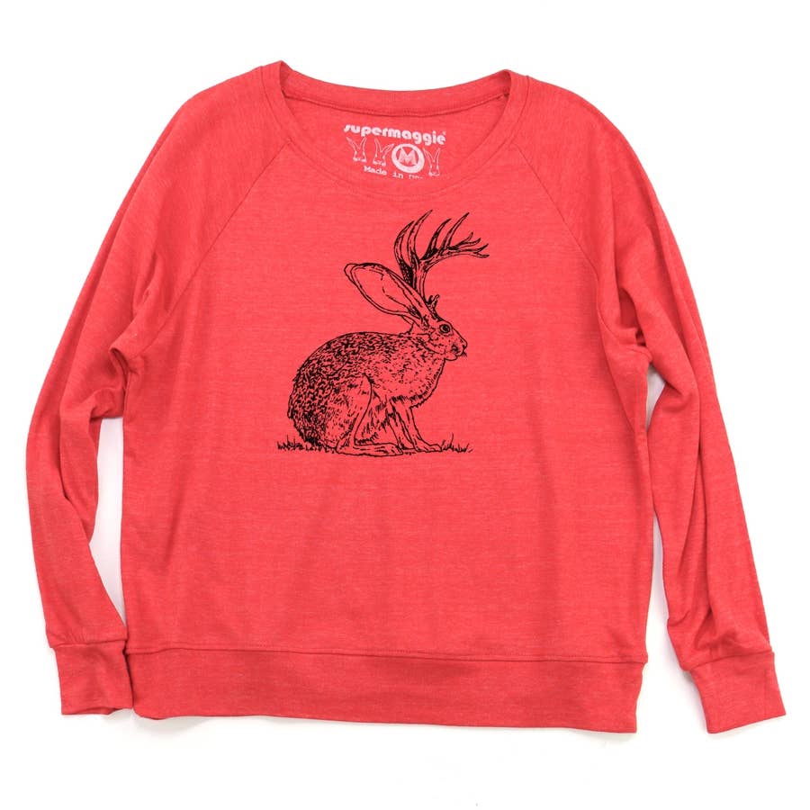 Supermaggie @ Faire - Wholesale Graphic Sweatshirt - Women's - Jackalope Pia Tri Blend Pullover2