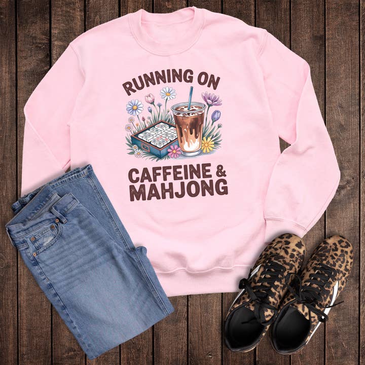 Running on Caffeine and Mahjong Sweatshirt for wholesale by The Way Down South