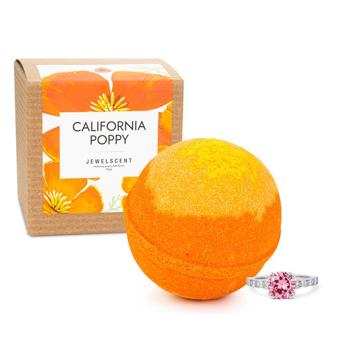 JewelScent - Wholesale Bath Bomb/Fizz - California Poppy 10oz Jewelry Bath Bomb