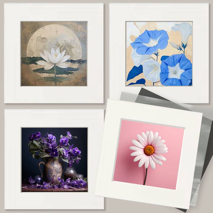 Mowbi - Venta al por mayor Ilustración - Impresión artística de flor de lirio de agua 8"x8"