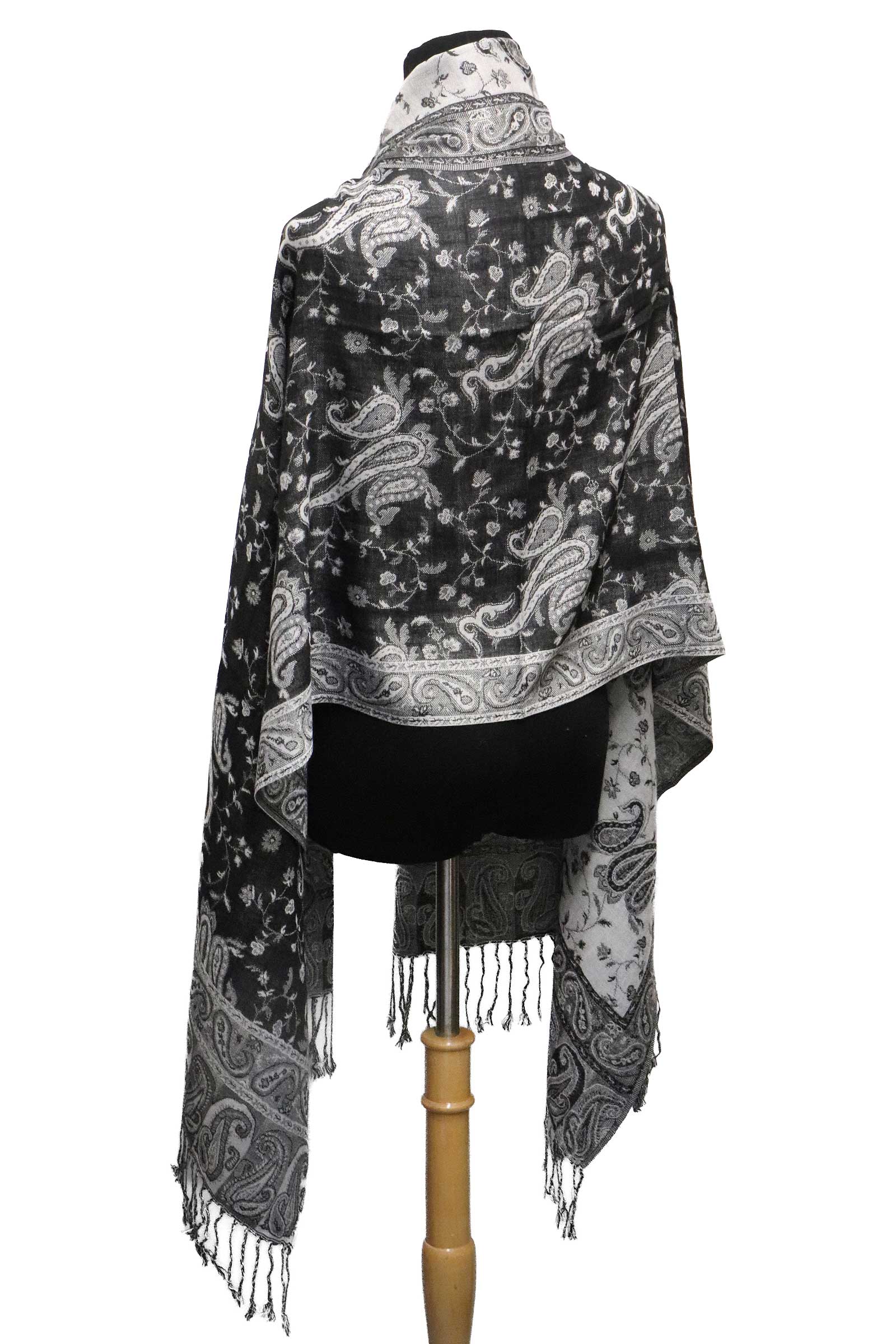 Sortiert Paisley-Blumen-Garten Pashmina-Schal mit Twist-Quasten für den Großhandel auf Faire4