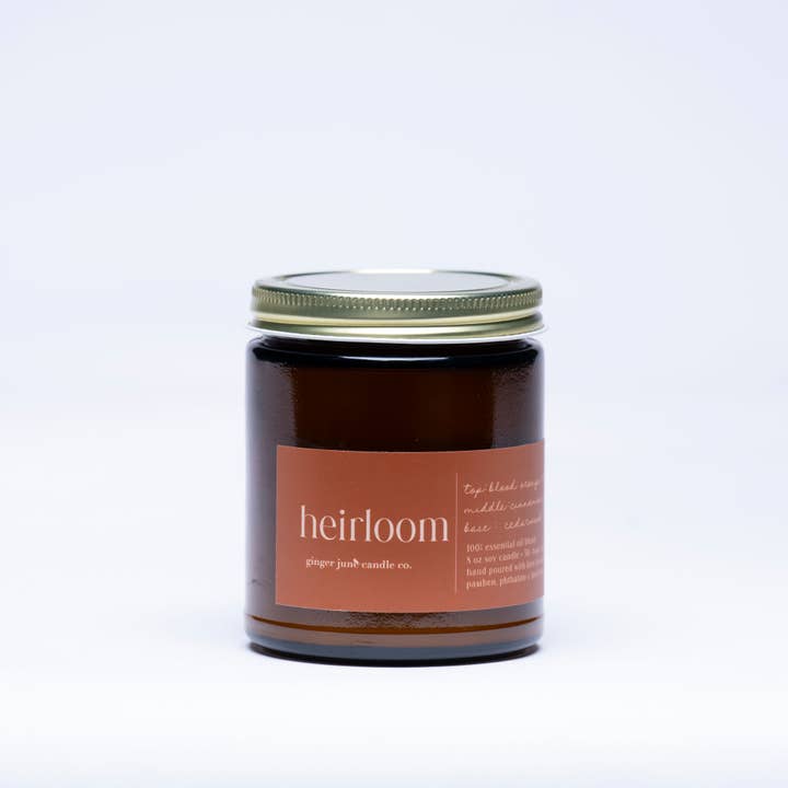 Ginger June Candle Co. - Wholesale Jar/filled candle - HEIRLOOM • minimal collection • 100% EO 8 oz soy candle