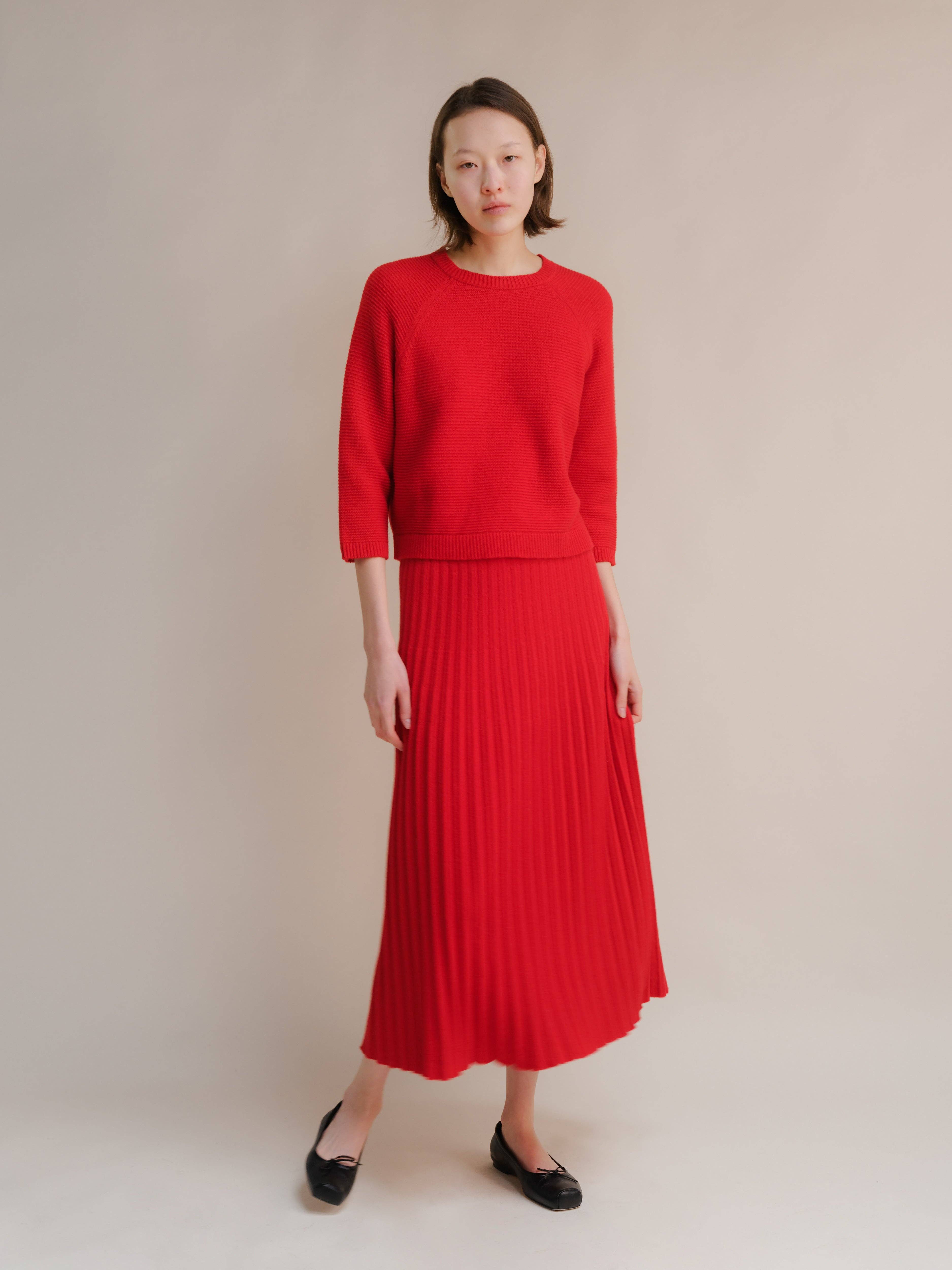 Lèmme - Wholesale Knit Sweater - Women's - Cashmere Mix Cropped 3/4 Sleeve Pullover13