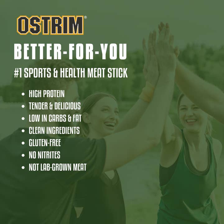 Ostrim - Wholesale Jerky - Applewood Smoke 1.5oz (42g) All Natural Turkey, 10 Sticks4