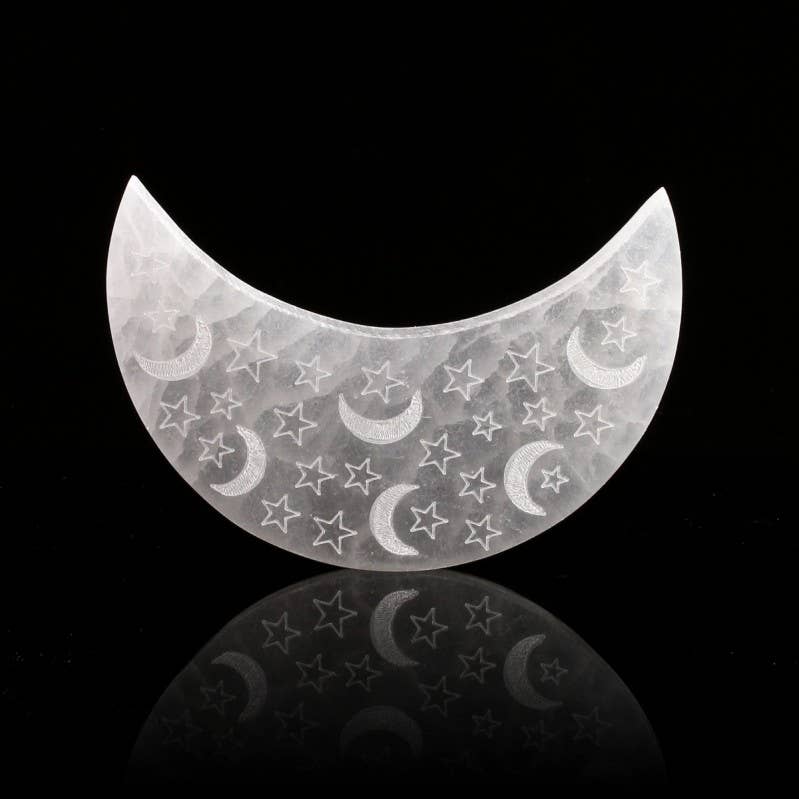 UniArt - Wholesale Ornament - Moon-shaped selenite plate, 14.5 cm3