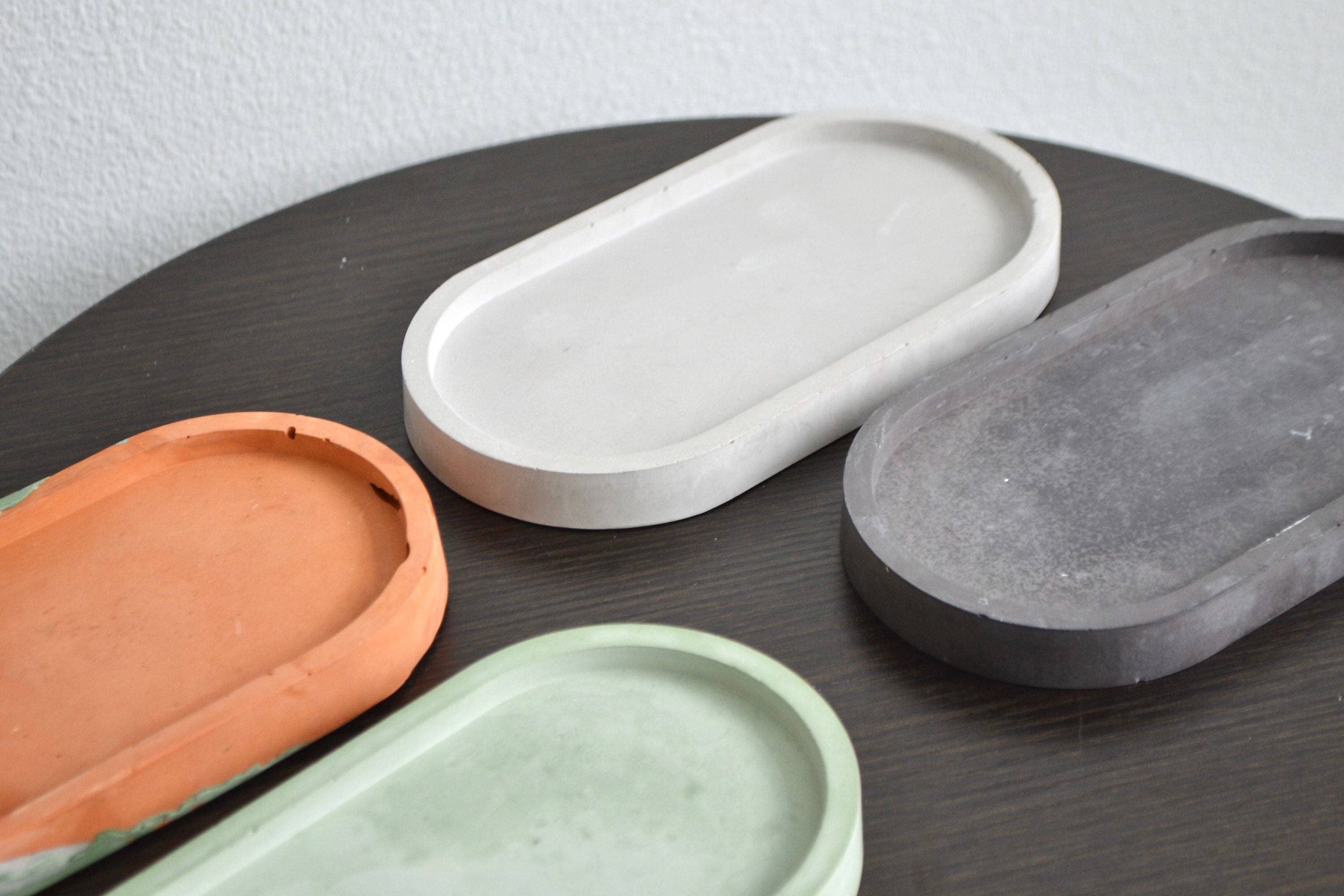 LindaMakess - Wholesale Decorative Tray - Small Solid Color Long Round Catch All Tray2