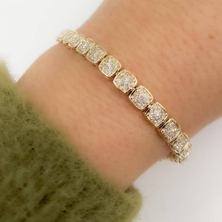 BTO65132. 14K Massief Gouden Diamanten Tennisarmband voor wholesale door Tresor Jewelry Inc.