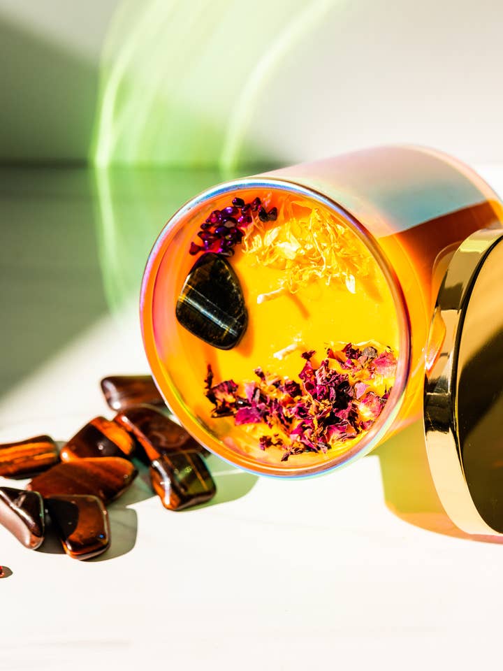 Vegan Soy Hemp-Infused Crystal Affirmation Candle for wholesale by ID Wellness from Within