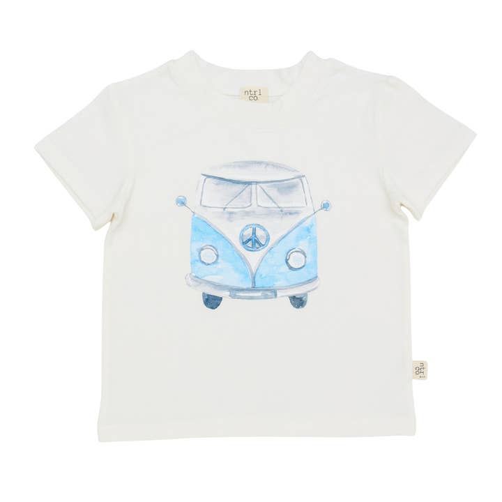 Vintage Vibes Graphic Tee | Blue for wholesale by ntrl co.