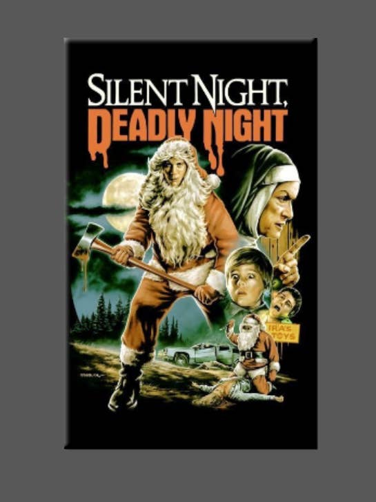 SILENT NIGHT DEADLY NIGHT, imán, botón, espejo, póster para venta al por mayor de Ba Ba Buttons