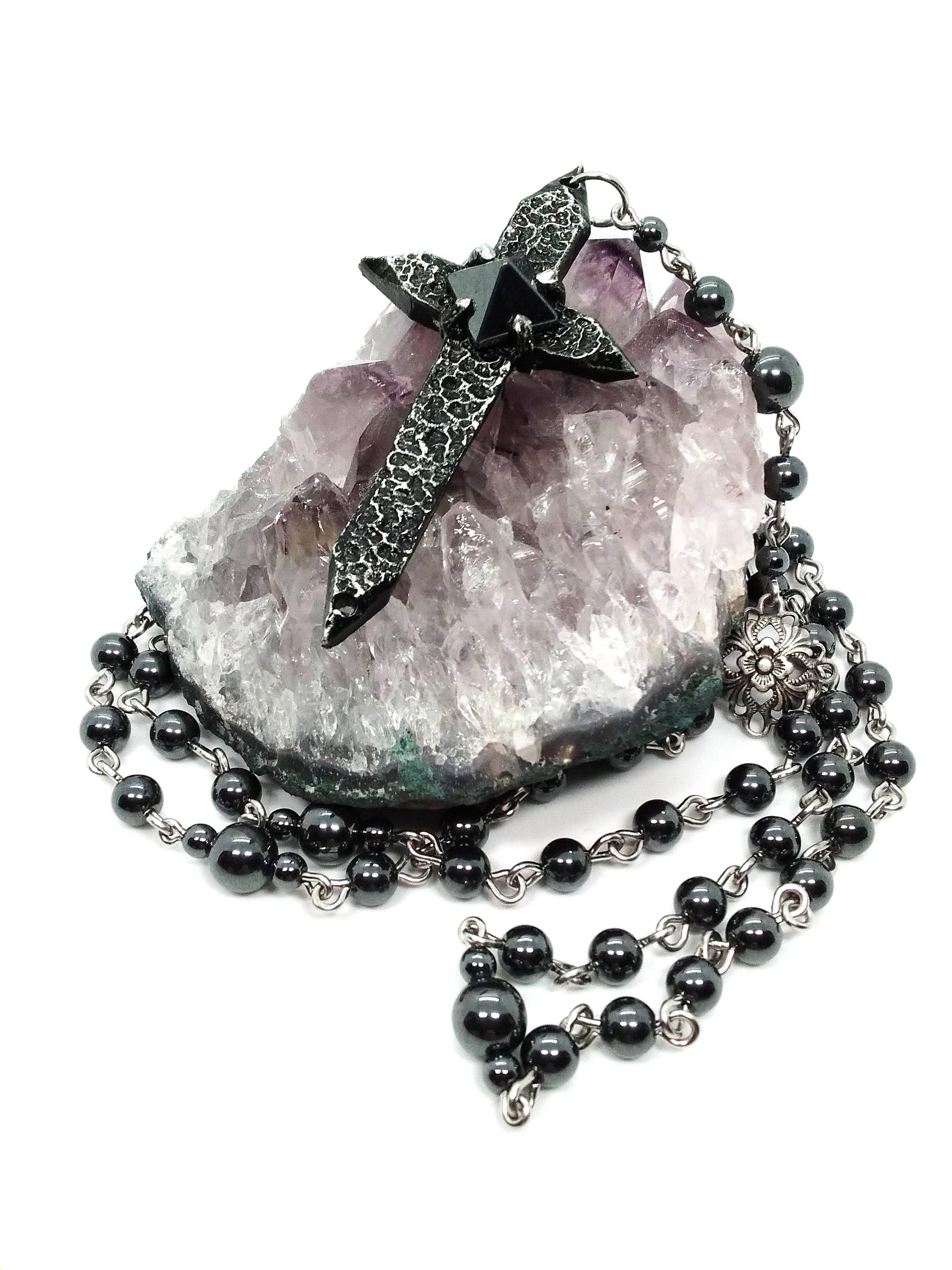 JunkyardBat - Wholesale Prayer Beads Necklace - Spiked Cross Rosary8