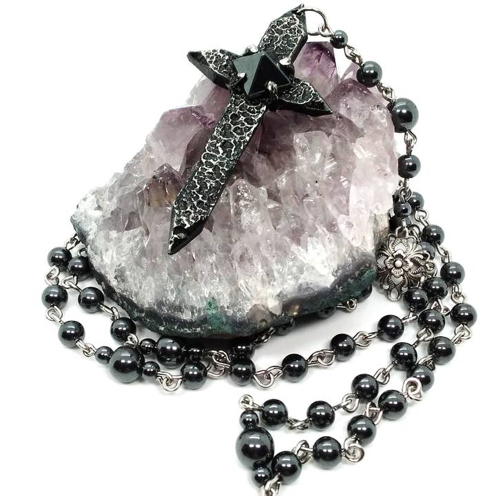 JunkyardBat - Wholesale Prayer beads necklace - Spiked Cross Rosary8