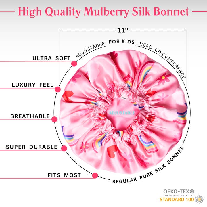 Nochka - Wholesale Bonnet - Baby -  Pure Mulberry Silk Bonnet for Kids – Reversible & Durable3