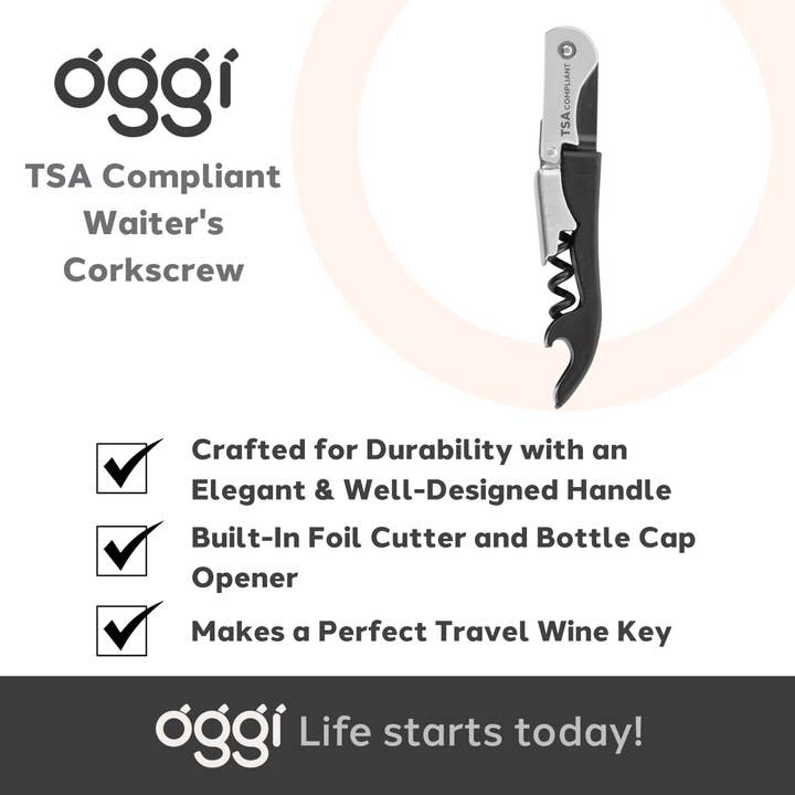 Oggi – wholesale Bottle/wine opener – Waiter's Corkscrew - TSA Compliant4