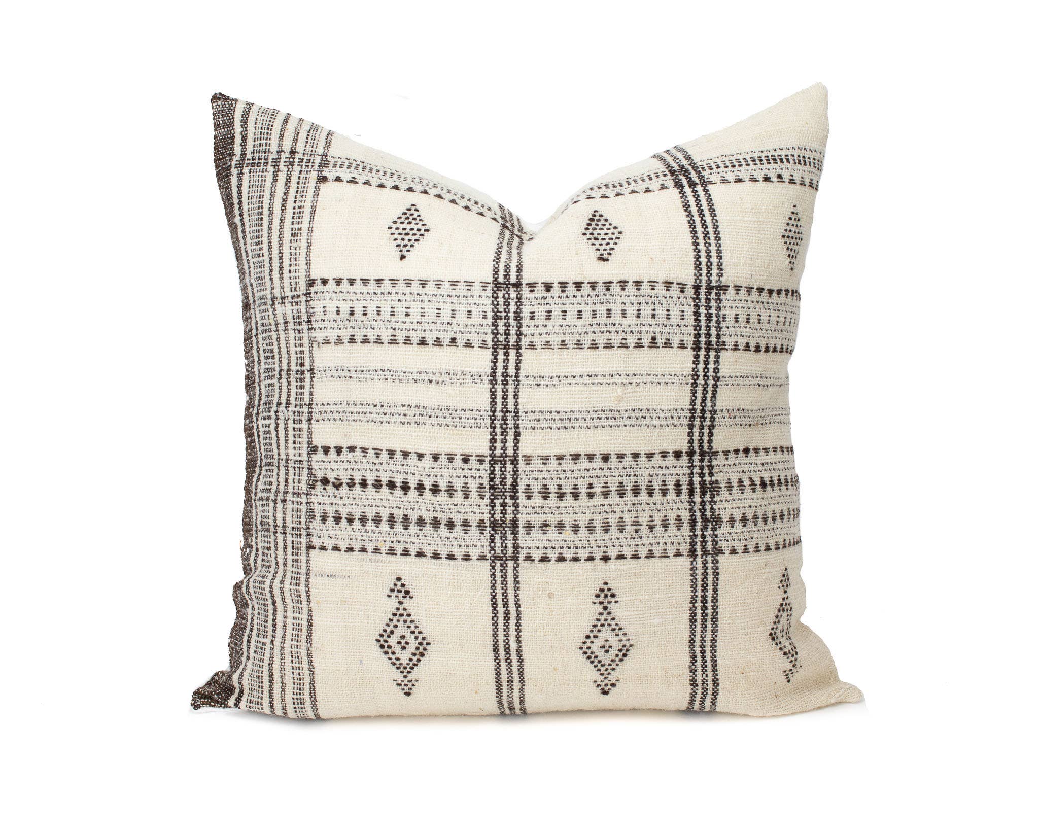 Heddle & Lamm - Wholesale Throw Pillow Cover - Aditi - 20" Ivory Indian Wool Pillow Cover2