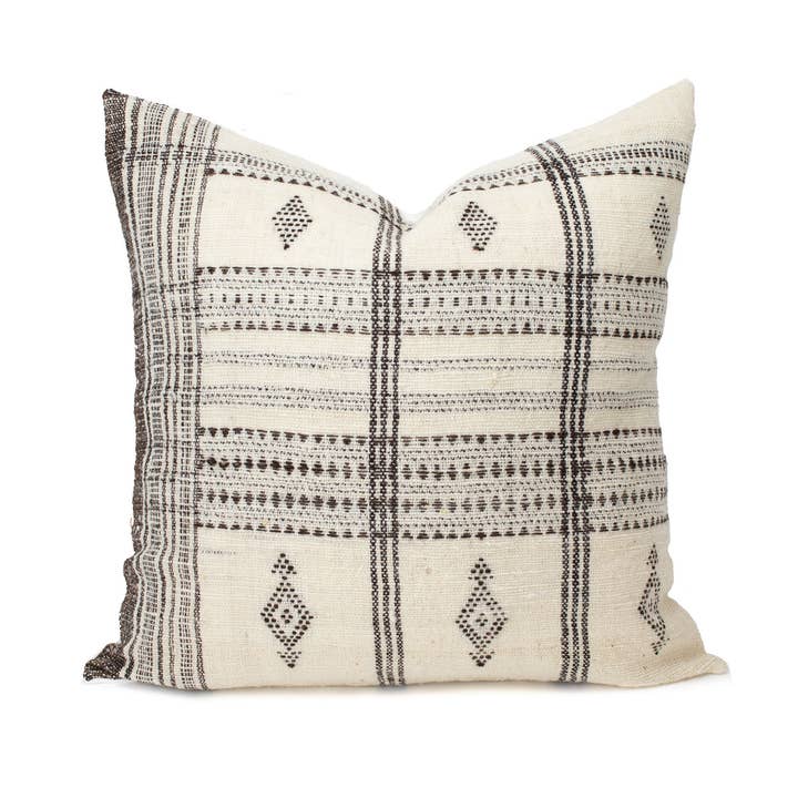 Heddle & Lamm - Wholesale Throw Pillow Cover - Aditi - 20" Ivory Indian Wool Pillow Cover2
