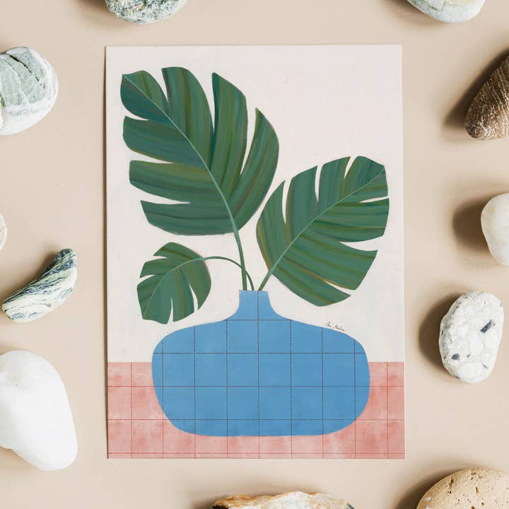 Lámina artística «Planta y maceta Monstera» para venta al por mayor de El buen limón