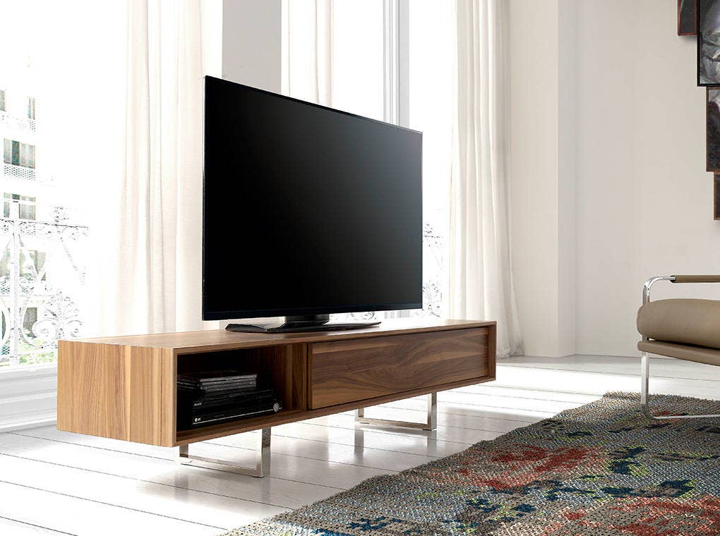 ANGEL CERDA - Wholesale Console Table - TV cabinet with wooden structure veneered in natural walnut1