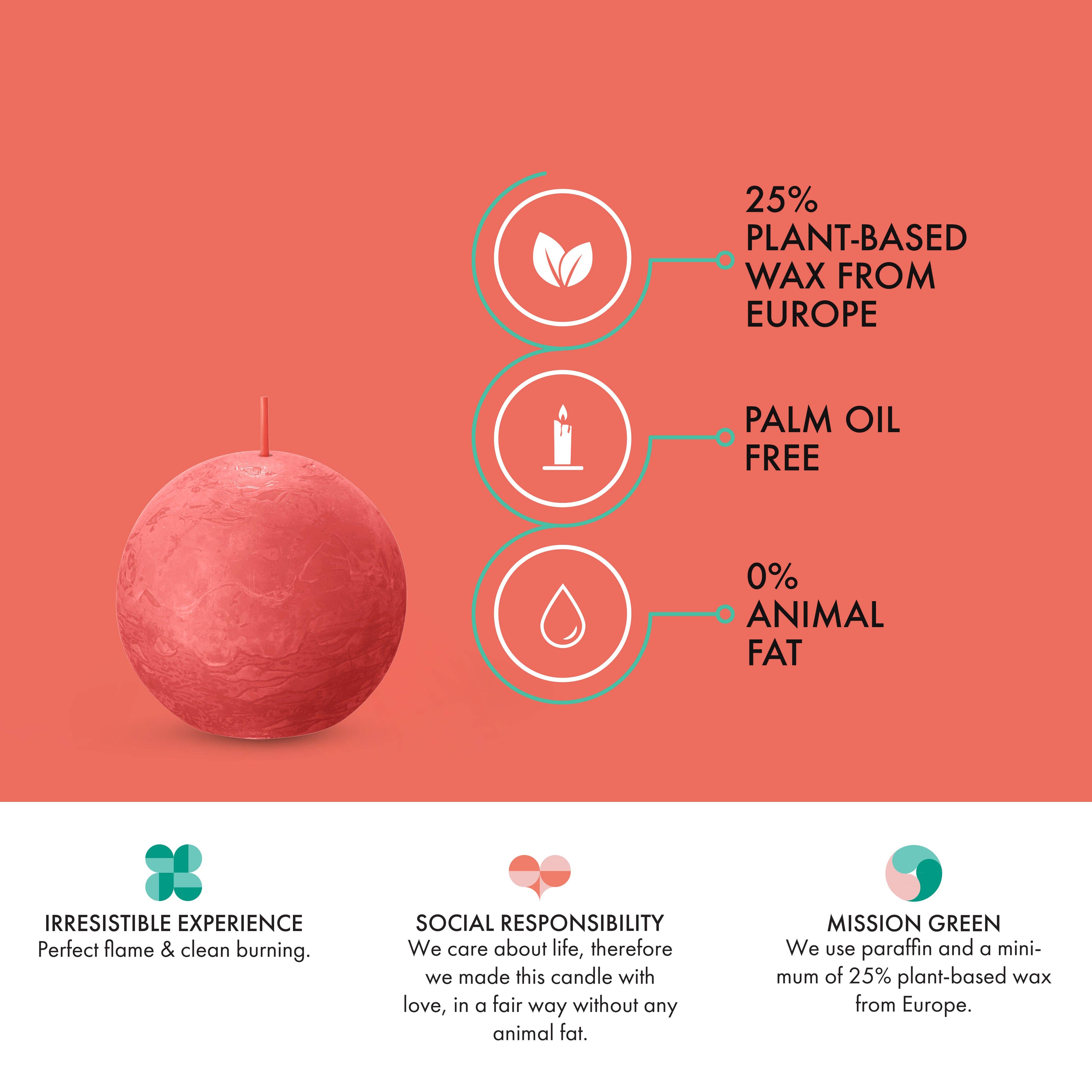 BOLSIUS – Velas de decoração por atacado – 6 Velas rústicas 3" - Inperfuted - Natural - Eco-Friendly - Cera Plant-Based - **Vendido Individualmente128