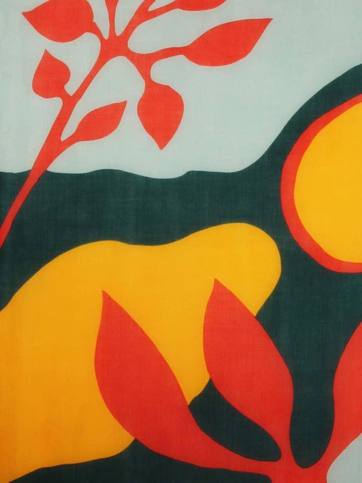 Orange Palm Wool Scarf for wholesale by Les Belles Vagabondes