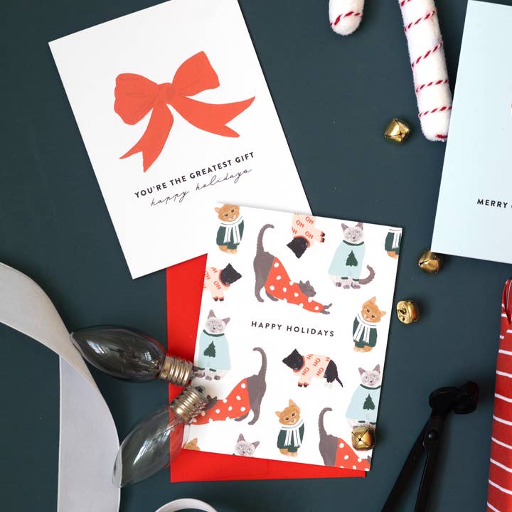 Joy Paper Co. - Wholesale Christmas Card - Holiday Cats Card 2
