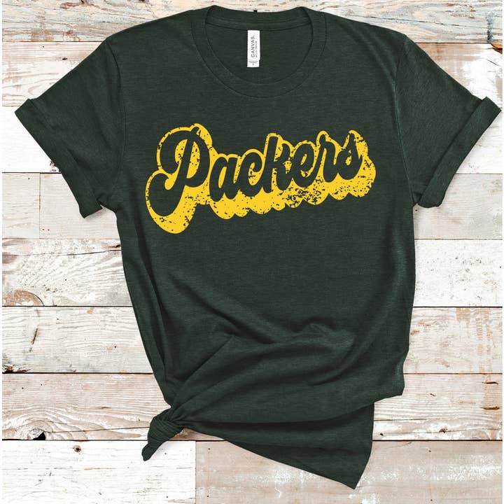 American Threadz Apparel - Wholesale Screen Printed T-Shirt - Women's - Packers Groovy Tee