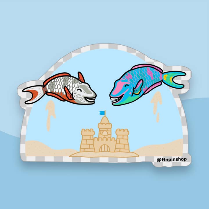 April 2024 Patreon Stoplight Papegojfisk Klistermärke för wholesale av Fin Pin Shop